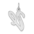 thumbnail image 4 of FB Jewels Sterling Silver Rhodium-plated Large Script Initial V Charm, 4 of 4