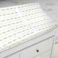 thumbnail image 4 of American Baby Company 2 Pack Printed 100% Natural Cotton Jersey Knit Fitted Contoured Changing Table Pad Cover, Travel Lite Mattress, Taupe Feathers and Triangles, Soft Breathable, Boys and Girls, 4 of 5