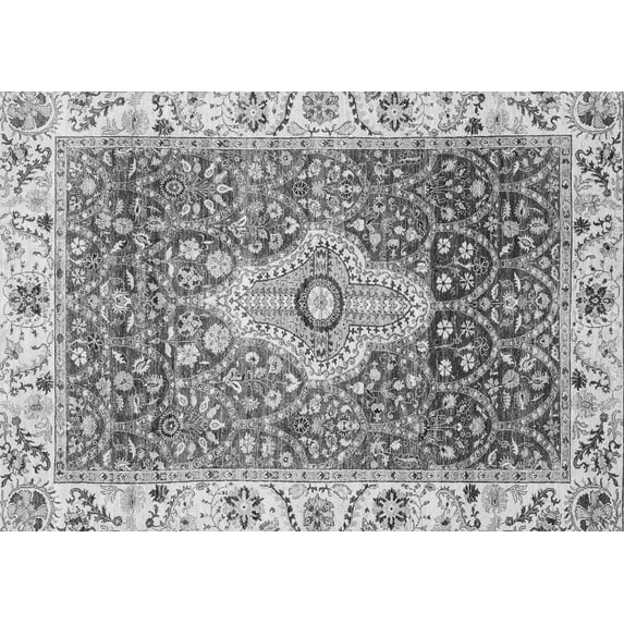 Ahgly Company Indoor Rectangle Abstract Gray Modern Area Rugs, 5' x 8'