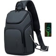 thumbnail image 1 of FENRUIEN Bolso Cruzado Mochila Cruzada con Puerto de Carga USB, Gris, 1 of 8