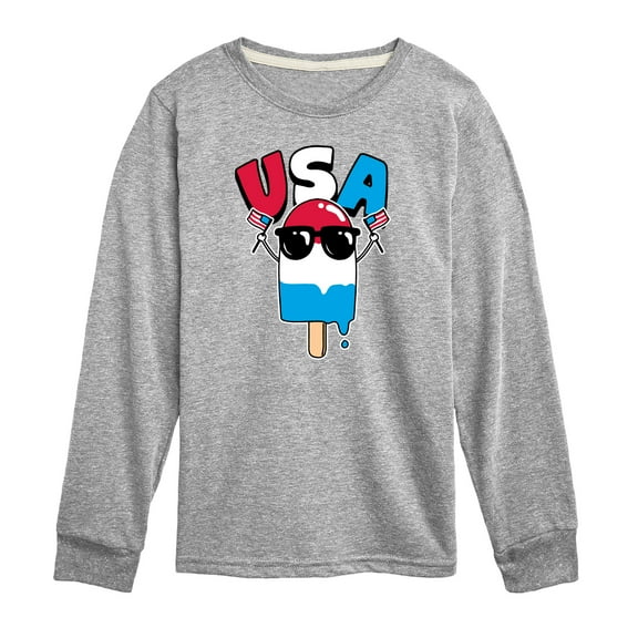 Instant Message - USA Popcicle - Toddler & Youth Long Sleeve Graphic T-Shirt