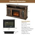 thumbnail image 4 of Giantex 58 inch TV Stand w/Electric Fireplace, TV Entertainment Center w/Fireplace Insert, Brown, 4 of 8