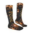 thumbnail image 3 of Picia Women Crew Soft Moisture-wicking Socks HAPPY NEW YEAR 2024 Pattern Design Cotton Socks, One Size fit All, 3 of 9