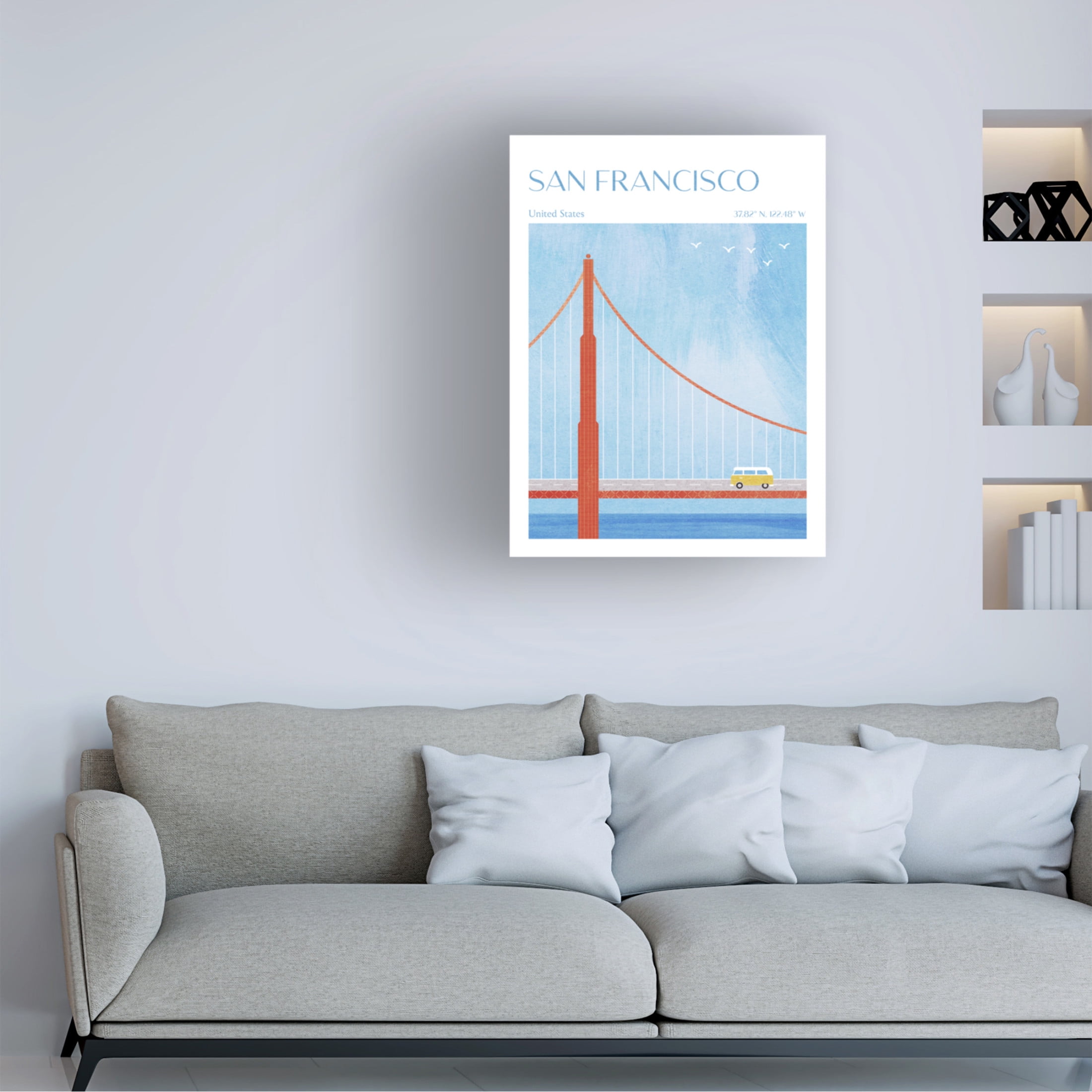 Trademark Fine Art longwayhome San Francisco, Golden Gate Bridge Canvas Wall Art