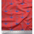 thumbnail image 1 of Soimoi Orange Crepe Silk Fabric Anchor Hook Nautical Printed Fabric 1 Yard 42 Inch Wide, 1 of 1