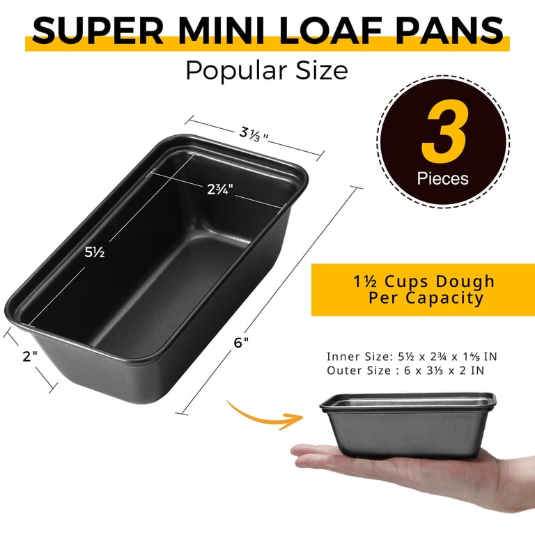 HONGBAKE 3-Pack Mini Carbon Steel Loaf Pans photo 3