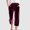 Wine, variant on Kilaqueen Velvet Capris Pants for Women Soft Velvet Wide Leg Sweatpants Office Trousers with Pockets Baggy Drawstring Waist Lounge Pants
