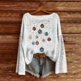thumbnail image 6 of yardsong 2025 Boat Neck Women Xmas Sweater - Long Sleeve Imitation Knit Fall Christmas Holiday Pullover White,L, 6 of 6
