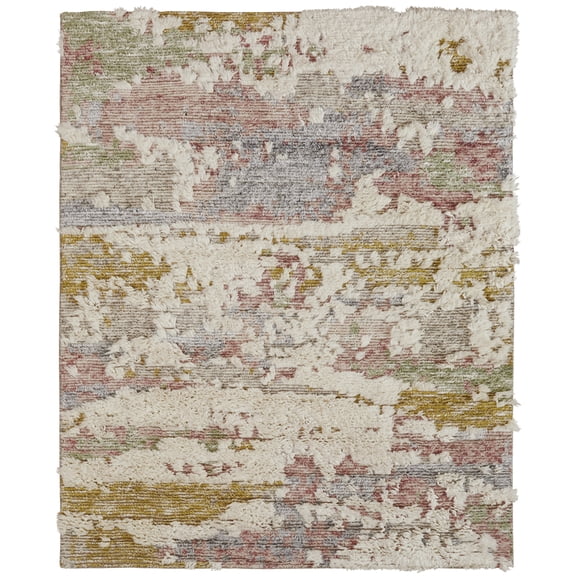 Kalaty Polaris Area Rug PO-018 Rose Multi Distressed Layered 9' 6" x 13' Rectangle