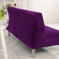 thumbnail image 4 of TOPCHANCES Plush Sofa Cover,Sofa Bed Cover Futon Slipcover Solid Color Full Folding Elastic Armless 80 x 50 in, 4 of 9