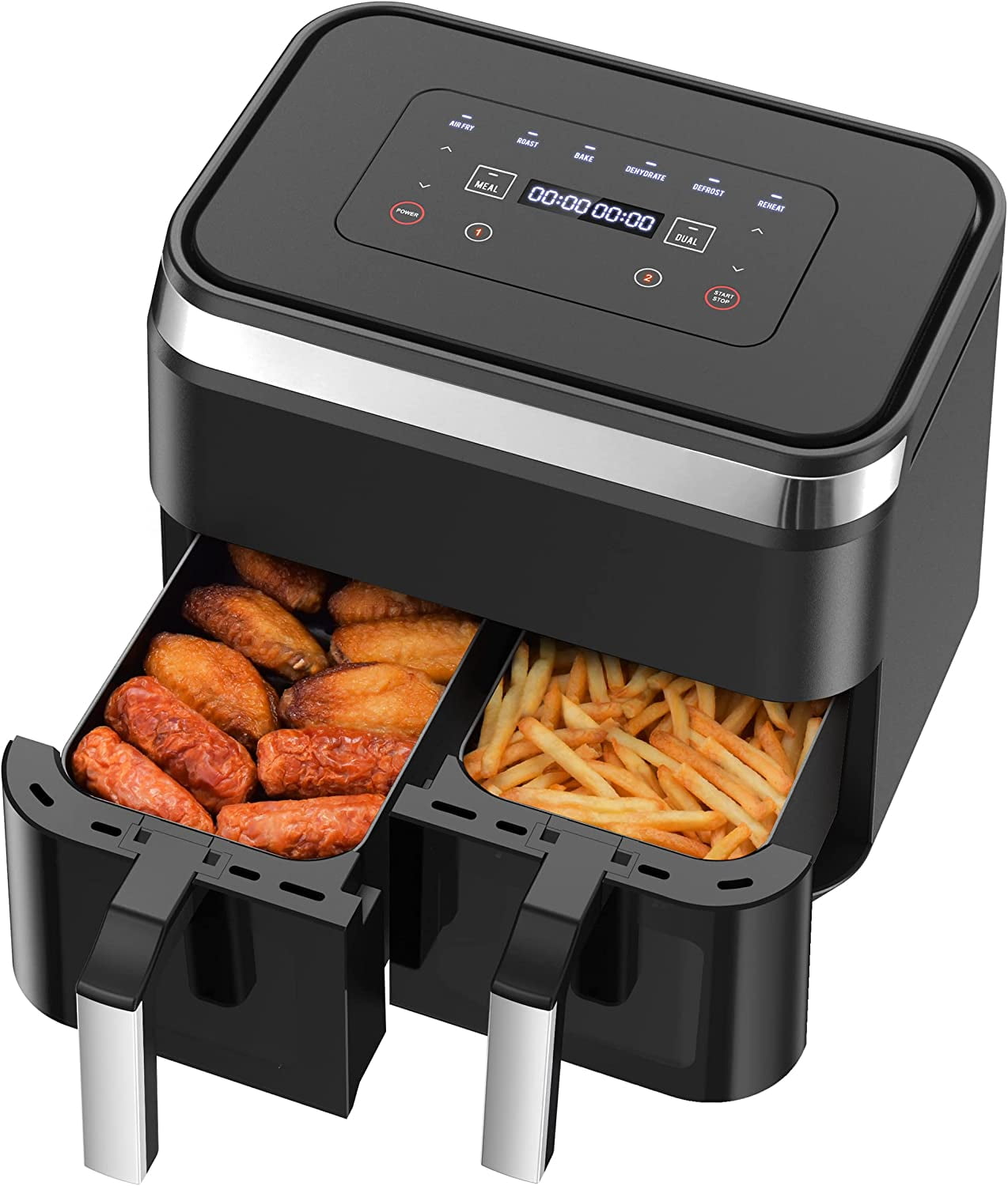 15QT Air Fryer Toaster Oven 450℉ Dehydrator Nonstick Dishwasher Safe Basket  Tray