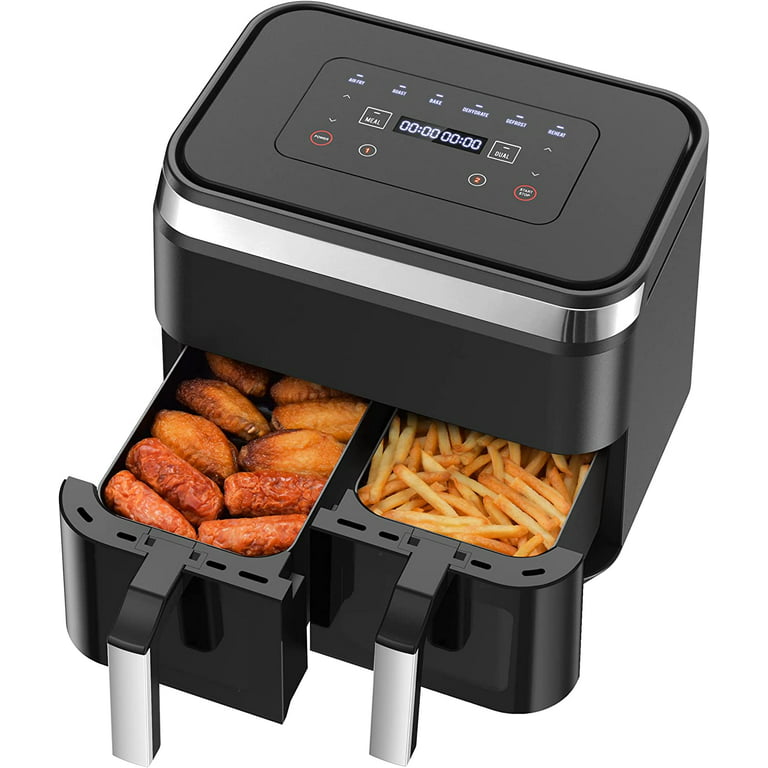 Free shipping Smart Double Air Fryer 2 Baskets 8 Quart XL, Dual Zone  Independent Cooking, Clear Cook Window, App with Recipe, Re - AliExpress