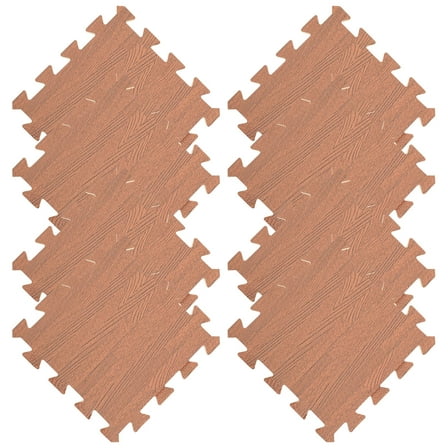 KAKOWELY Interlocking Floor Mats Brown EVA Foam 12Pcs 12.6x12.6x0.4In