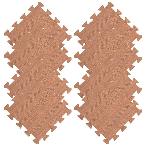KAKOWELY Interlocking Floor Mats Brown EVA Foam 12Pcs 12.6x12.6x0.4In