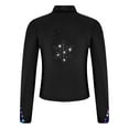 thumbnail image 4 of YONGHS Kids Girls Gym Workout Athletic Sport Jacket Figure Ice Skating Long Sleeve Zipper Top Coat Black 14, 4 of 7