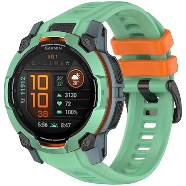 wonima11 Breathable Sport Band Compatible With Garmin Instinct 3 solar 50mm Strap, 26mm Quick Release Sport Silicone Bracelet Watch Strap instinct 3 Amoled 50mm Replacement Bands