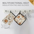 thumbnail image 4 of Yayeee Oven Mitts and Pot Holder Set of 2 Heat Resistant Kitchen Gloves Baking Hot Pad, Fall Pumpkin Pattern, 4 of 5