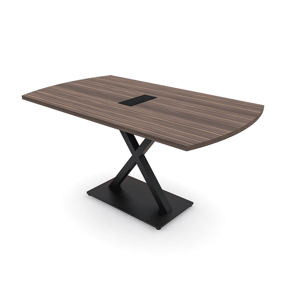 6X3 Arc Rectangle Conference Table With X Base Data And Electric