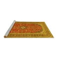 thumbnail image 2 of Ahgly Company Machine Washable Indoor Round Medallion Yellow Traditional Area Rugs, 5' Round, 2 of 4