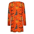 thumbnail image 4 of WXLWZYWL Womens Halloween Cardigan Plus Size Open Front Lightweight Pumkin Bat Spide Web Ghost Witch Print Blouse Cute Spooky Pattern Cardigans, 4 of 6