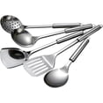 thumbnail image 1 of PinesC Ensemble d'Ustensiles de Cuisine 5 Pcs, Ensemble de Batterie de Cuisine en Acier Inoxydable, Gadgets de Cuisine Résistants à la Chaleur Incluent Cuillère à Soupe, Cuillère à Riz, Spatule Solide, Spatule Fendue et Passoire (Argent), 1 of 5