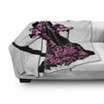 thumbnail image 3 of Fashion Soft Flannel Fleece Throw Blanket, Woman Furry Hat and Floral Dress Nostalgic Magazine Catwalk Look Feminine, Cozy Plush for Indoor and Outdoor Use, 60" x 80", Fuchsia Black, by Ambesonne, 3 of 6