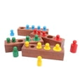 thumbnail image 4 of Juego de bloques de cilindro de madera Montessori, juguetes sensoriales para aprendizaje temprano, regalo para bebé, 4 of 14