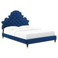 thumbnail image 2 of Modway Gwyneth Tufted Performance Velvet Twin Platform Bed in Navy, 2 of 10
