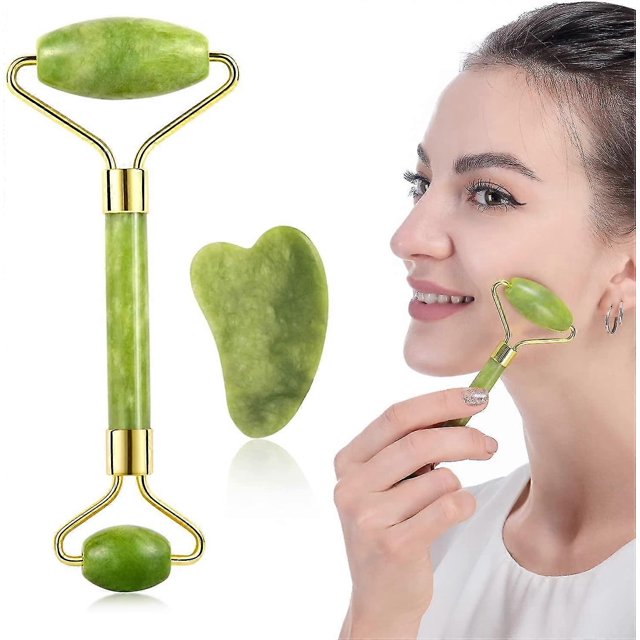 Rodillo de jade facial ZHAOCHENG y juego de Gua Sha tratamiento antienvejecimiento