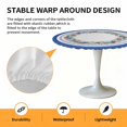 thumbnail image 2 of Elastic Fitted Round Tablecloth, Navy Blue Ocean Waterproof Stretch Table Cover for 45"-54" Tables, Summer Coastal Beach Nautical Starfish Washable Outdoor Tablecloths for Patio, Picnic, Camping, 2 of 9