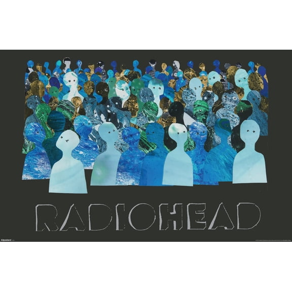 Radiohead - Blue Crowd Silhouettes Wall Poster, 22.375" x 34"