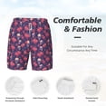 thumbnail image 6 of Picia red Skull flower pattern Mens Swim Trunks with Compression Liner Stretch Beach Shorts Quick Dry with Zipper Pockets No-Chafing Board Shorts-3X-Large, 6 of 9