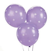 Purple Polka Dot Latex Balloons (25Pc) - 24 Pieces