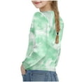 thumbnail image 5 of CHEEREAM Girls Casual Tunic Tops Tie Dye Knot Front Long Sleeve Loose Soft Blouse T-Shirt Size 4-12, 5 of 9