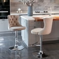 thumbnail image 5 of Swivel Velvet Barstools Adjusatble Seat Height from 25-33 Inch,Modern Upholstered Bar Stools with Backs Comfortable Tufted for Home Pub and Kitchen Island,Set of 2, 5 of 5
