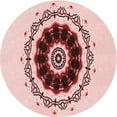 thumbnail image 1 of Ahgly Tapis Rond Lavable en Machine Intérieur Transitionnel Rose Clair, 8 Pieds Rond, 1 of 7
