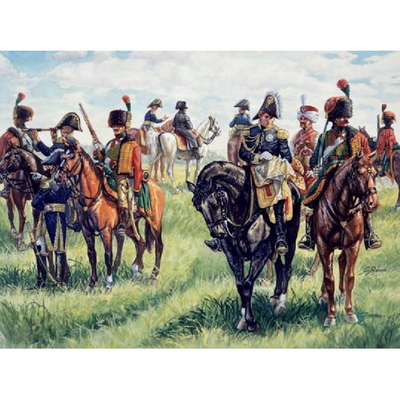 1/72 Napoleonic War: French Imperial General Staff (21 w/13 Horses)