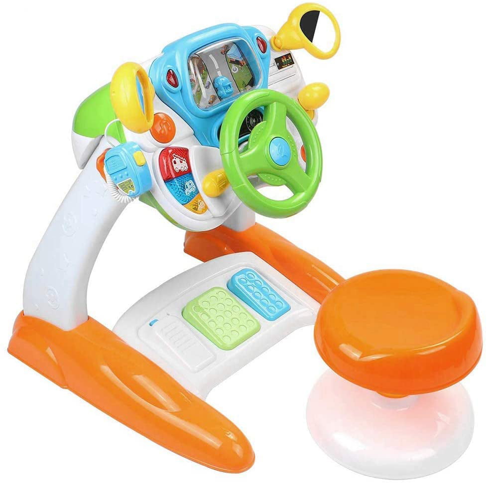 Cute Steering Wheel Toy with Light Driving Music Baby Electronic Kids Toy 