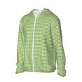thumbnail image 2 of Sigee Green Gingham Print UPF50+ Men's Sun Protection Hoodie Shirt SPF UV Shirt Long Sleeve Fishing Outdoor Lightweight, S-3XL, 2 of 9