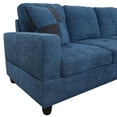 thumbnail image 6 of Hommoo Flannel Sectional Sofa, 4 Seat Living Room Furniture Sets, Modern L-Shaped Couches and Sofas Set for Home, Black(No Ottomans), 6 of 6