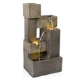 thumbnail image 4 of Alpine Corporation ZDQ110 LED Lights Stone Powder and Polyresin 5-Tier Cascading Fountain, Gray, 4 of 12