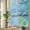 RoyalBlue, variant on Teal Blue Owl Privacy Window Film, Decorative Stained Glass Window Film, Modern Flowers Birds on Branch Resuable Rainbow Static Cling for Home Bathroom Living Room Glass Door 17.7"x39.3"