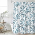 thumbnail image 2 of Small Stall Shower Curtain 36x78 Inch Narrow Half Size Teal Spring Floral Bath Curtains Bathroom Decor, Elegant Pastoral Flowers Waterproof Fabric Shower Curtain Set with Hooks 36 Inch, 2 of 7