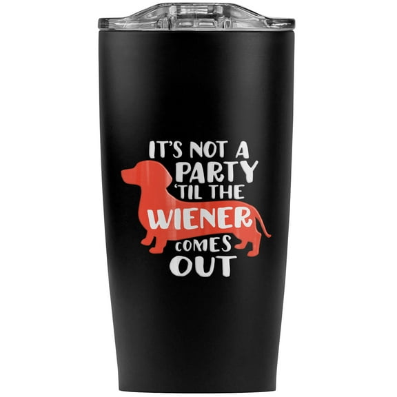 Not Party Wiener Out Dog Dachshund Stainless Steel 20 oz Travel Tumbler, Vacuum Insulated & Double Wall with Leakproof Sliding Lid | Great for Coffee/Hot Drinks and Cold Beverages
