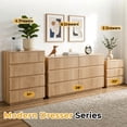 thumbnail image 6 of Ktaxon Fluted 6 Drawer Double Dresser Wood Dresser Storage Cabinet Drawer Organizer Chest of Drawers for Bedroom, Oak, 6 of 10