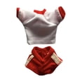 thumbnail image 2 of Conjunto de ropa para figuras de acción a escala 1/12: top corto y pantalones cortos. Diseño moderno para figuras femeninas de 6 pulgadas. Traje Rojo, 2 of 10