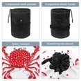 thumbnail image 3 of PhooArto Travel Cosmetic Bags Barrel Makeup Bag, Multifunctional Toiletry Bucket Bags Round Organizer Storage Pocket, Crabs and Red Dot Pattern, 3 of 6