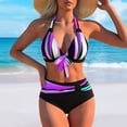 thumbnail image 2 of vigerkar Women's Two Piece Bikini Sets Push Up Halter Bikini Bathing Suit Adjustable 2 Piece Swimsuit (Purple, S), 2 of 7