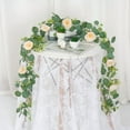 thumbnail image 5 of 5.9Ft Artificial Eucalyptus Flower Garland with Roses, Fake Flowers Greenery Garland Flower Vines for Wedding Party Mantle Table Runner Spring Home Decor, 5 of 5