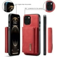 thumbnail image 3 of Feishell Case for iPhone 13,Premium PU Leather Magnetic Detachable 2-In-1 Card Pocket Back Flip ID Credit Card Slots Kickstand Shockproof Business Slim Phone Case,Red, 3 of 9
